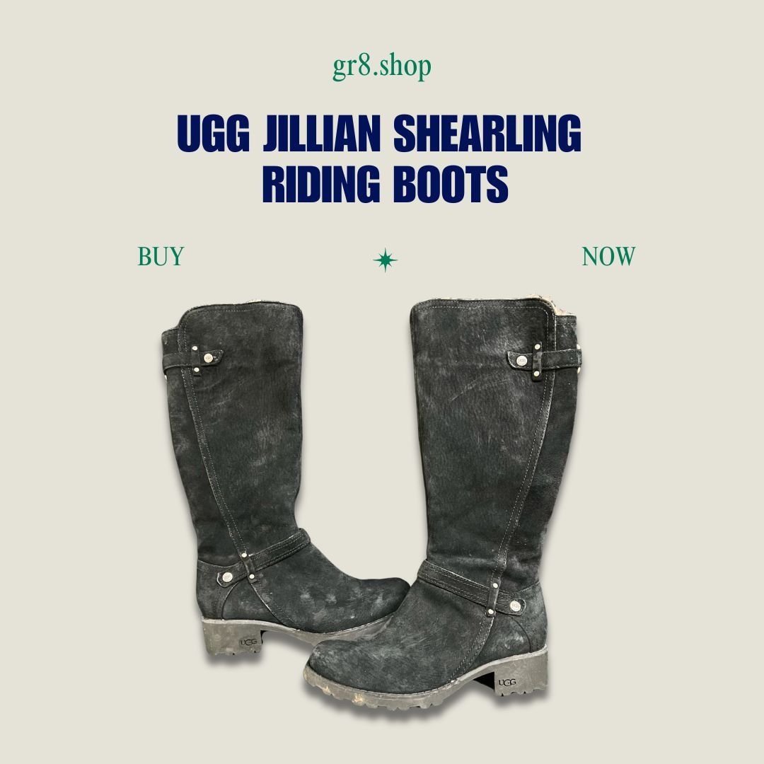 Ugg UGG Jillian Shearling Riding Boots Size 5 Black Suede Women' Size US 5 / IT 35 - 1 Thumbnail