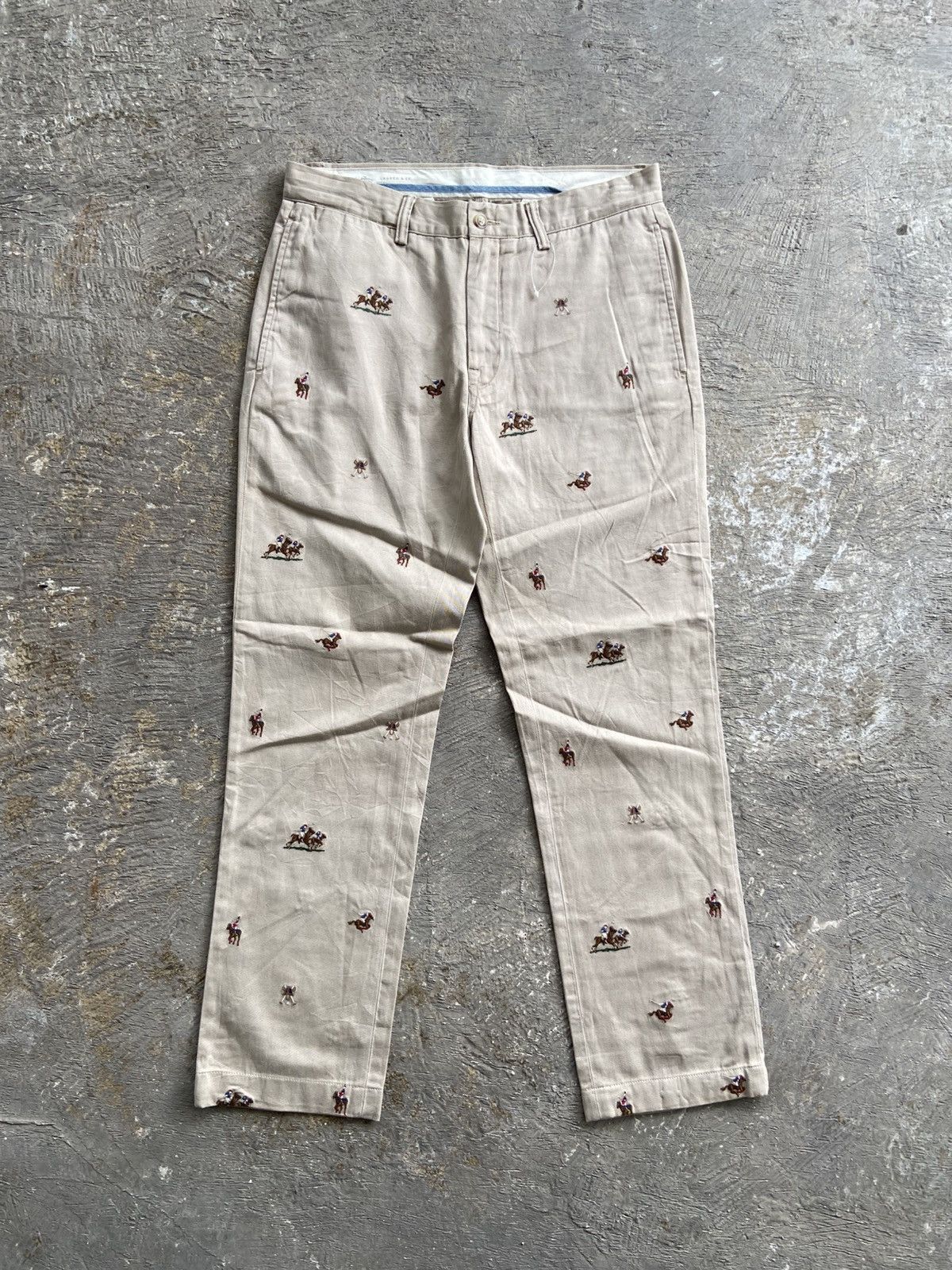 Polo Ralph Lauren 2000s Polo Ralph Lauren - Monogram Horse Chino Pants Size US 32 / EU 48 - 1 Thumbnail