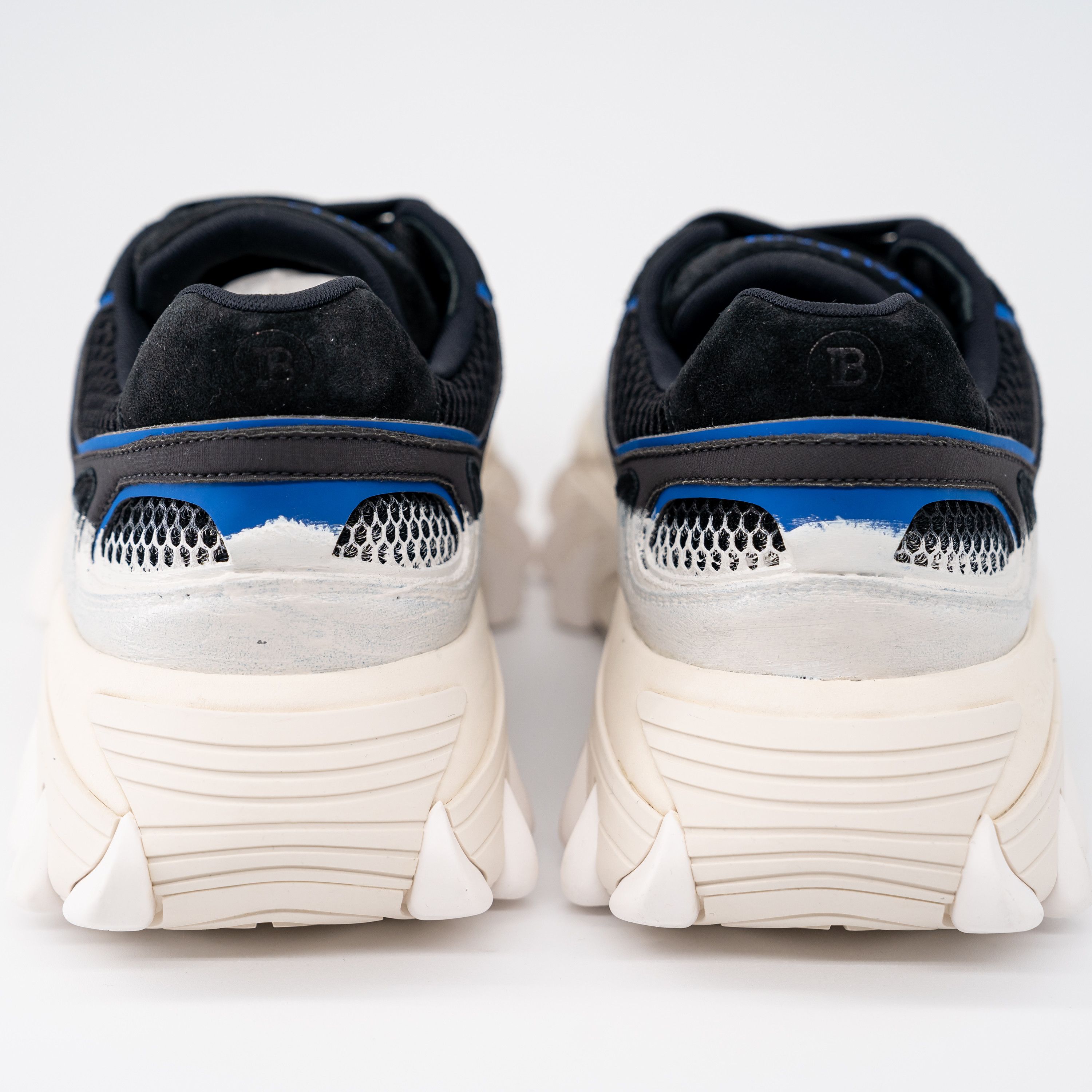 Balmain size 42/ US 9 - Balmain B-East Black Blue painted sneakers Size US 9 / EU 42 - 3 Thumbnail
