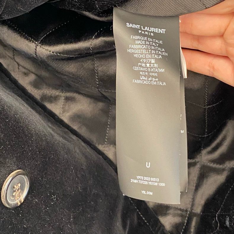 Saint Laurent Paris Saint Laurent Paris size os Velvet rhinestone logo coat 25 Size US M / EU 48-50 / 2 - 8 Thumbnail