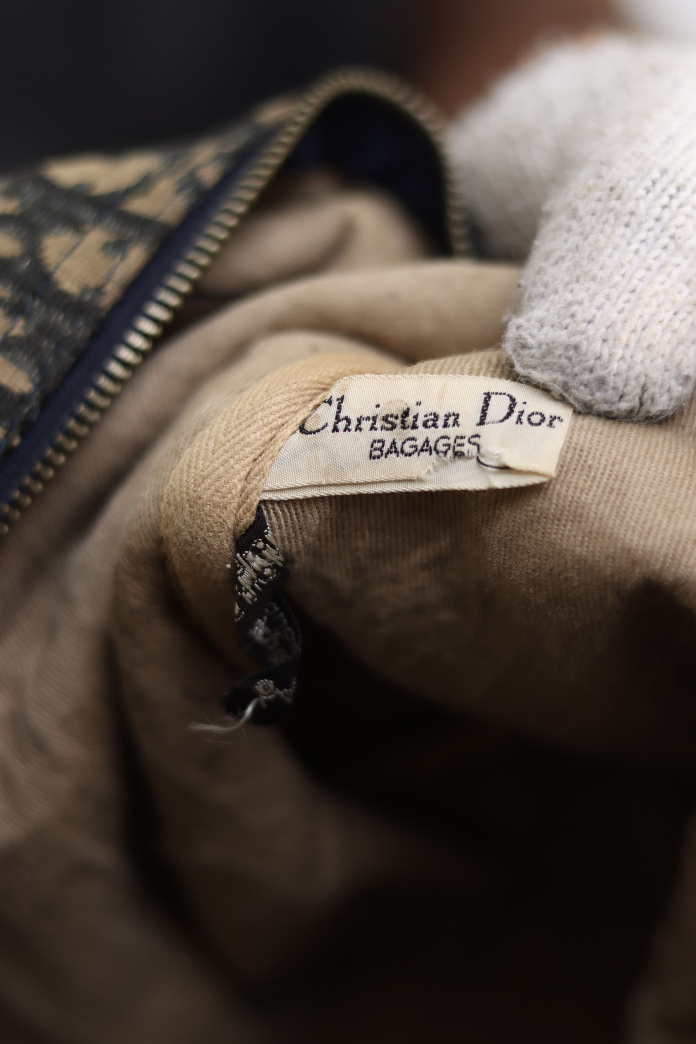 Dior × Vintage VINTAGE CHRISTIAN DIOR Monogram Duffle Navy Blue Size ONE SIZE - 8 Thumbnail