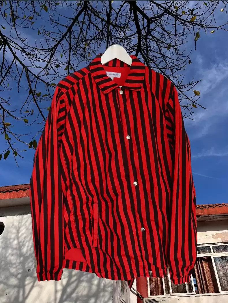STUSSY × CDG Pin Striped Bing Jacket XL Pre-owned] stussy×CDG COMME des GARCONS Pin Striped Bing