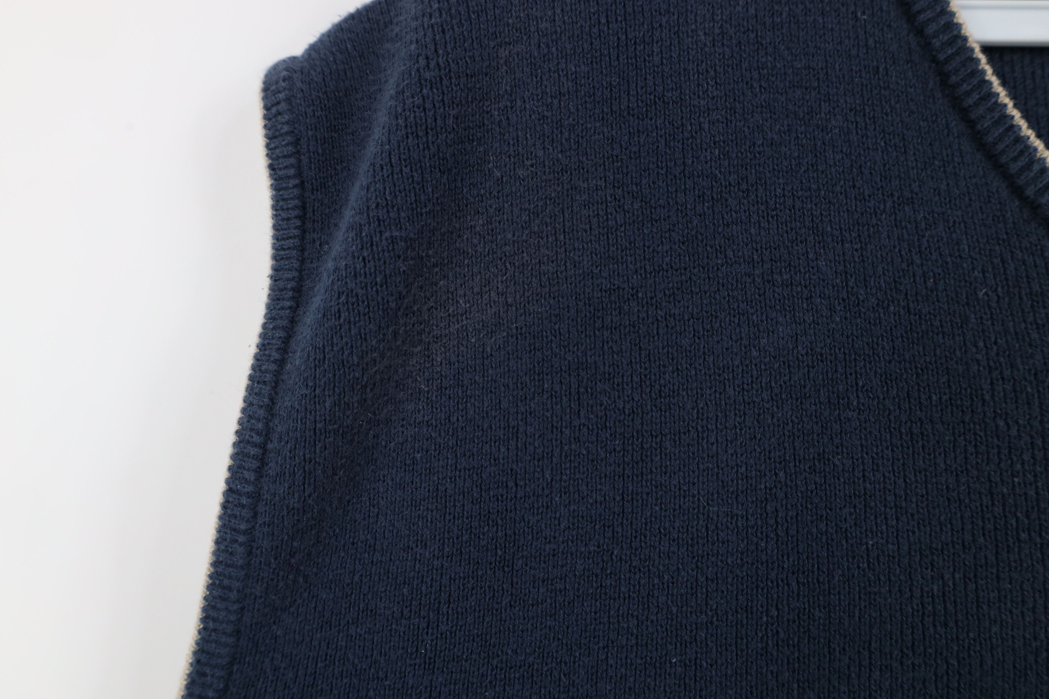 Vintage Vintage 90s Streetwear Blank Cotton Ribbed Knit Sweater Vest Size US XL / EU 56 / 4 - 5 Thumbnail