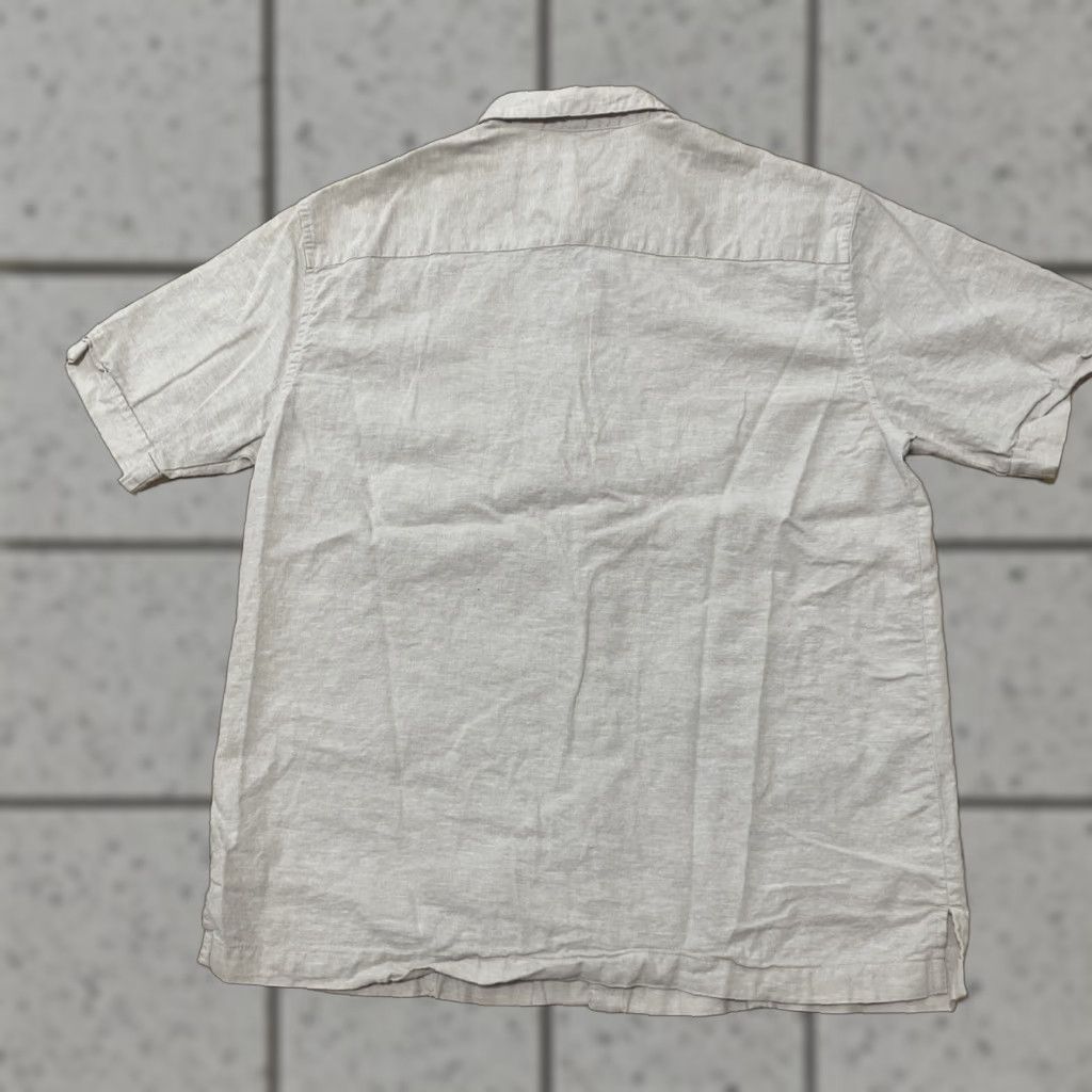 Vintage Cafe Luna Linen Button Shirt Men L Pleated Western Sand Tan Gray 44" Shirt Mens Size US L / EU 52-54 / 3 - 1 Thumbnail