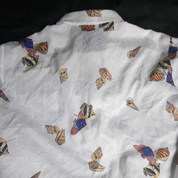 Other Vintage Alex Colman Tropical Reef Fish Polyester Disco Shirt Size US L / EU 52-54 / 3 - 8 Thumbnail
