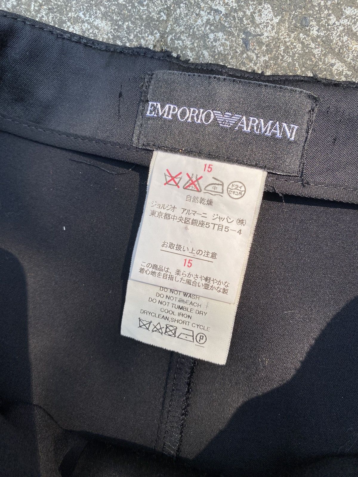 Emporio Armani EMPORIO ARMANI Black Silk Trim-Waist Pants Size 28" / US 6 / IT 42 - 6 Thumbnail