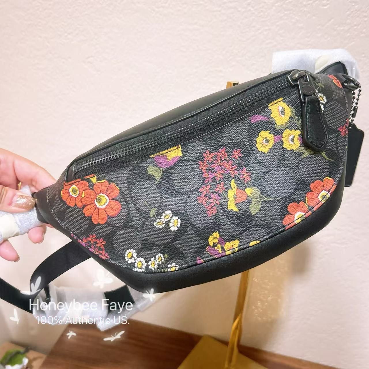 Coach Warren Mini Belt Bag In Signature Canvas With Floral CR189 Size ONE SIZE - 2 Thumbnail
