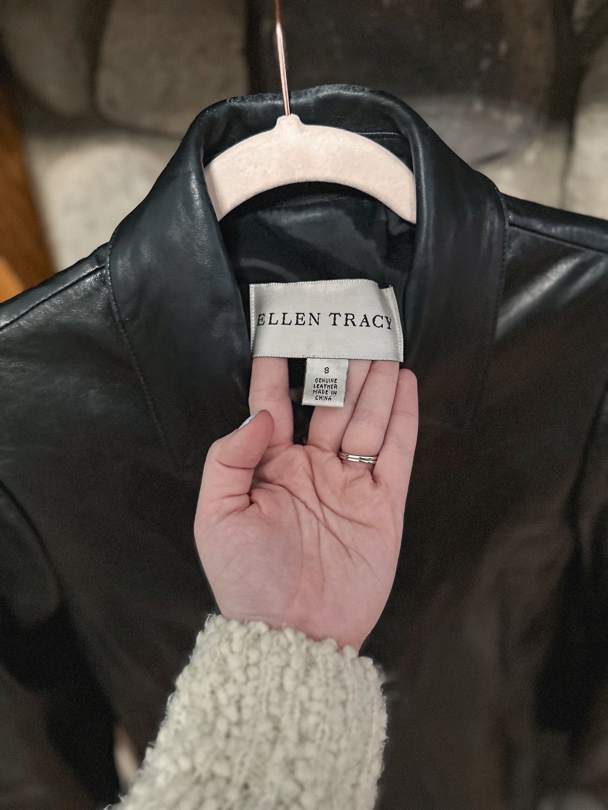 Shops Ellen Tracy Leather Jacket