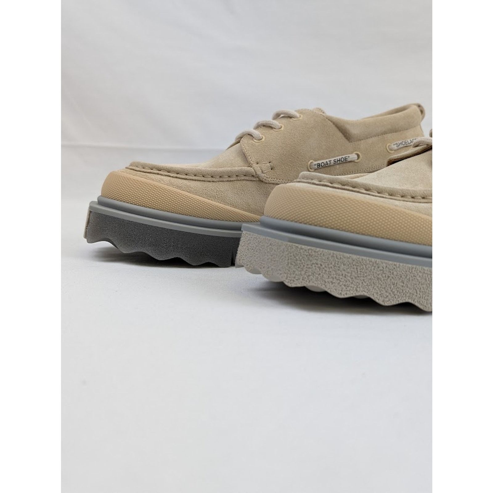 Off-White o1rshd1 Sponge Suede Boat Shoes in Beige Size US 12 / EU 45 - 8 Thumbnail