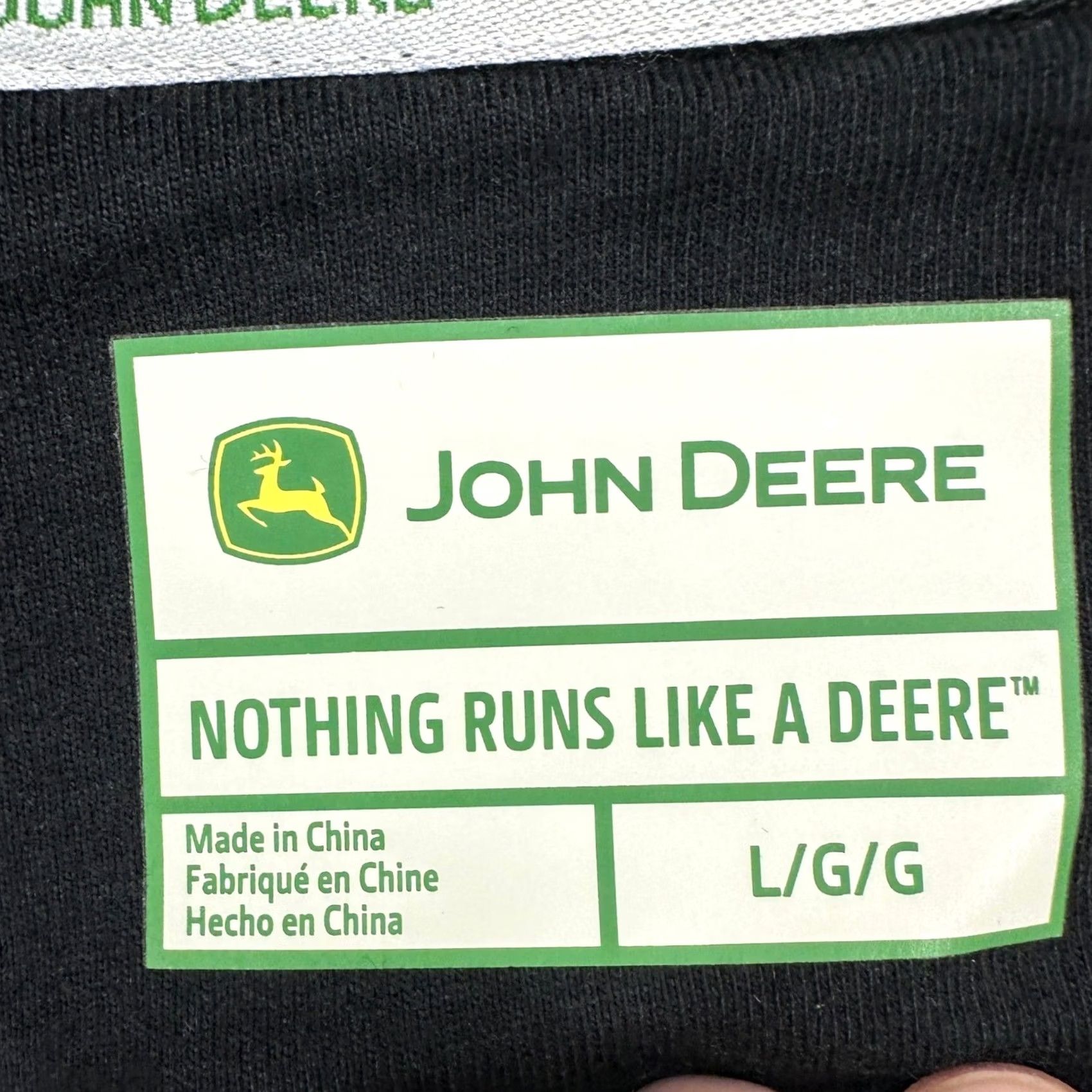 John Deere John Deere Mens T-Shirt Large Black Nothing Runs Like A Deere Tee Short Sleeve Size US L / EU 52-54 / 3 - 4 Thumbnail