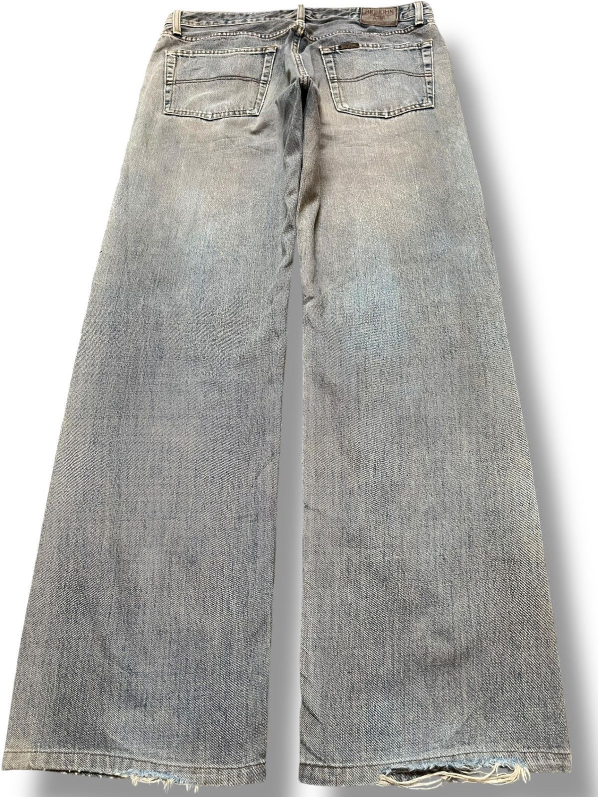 Big John Vintage Big John Baggy Blue Black Distressed Denim Size US 33 - 5 Thumbnail