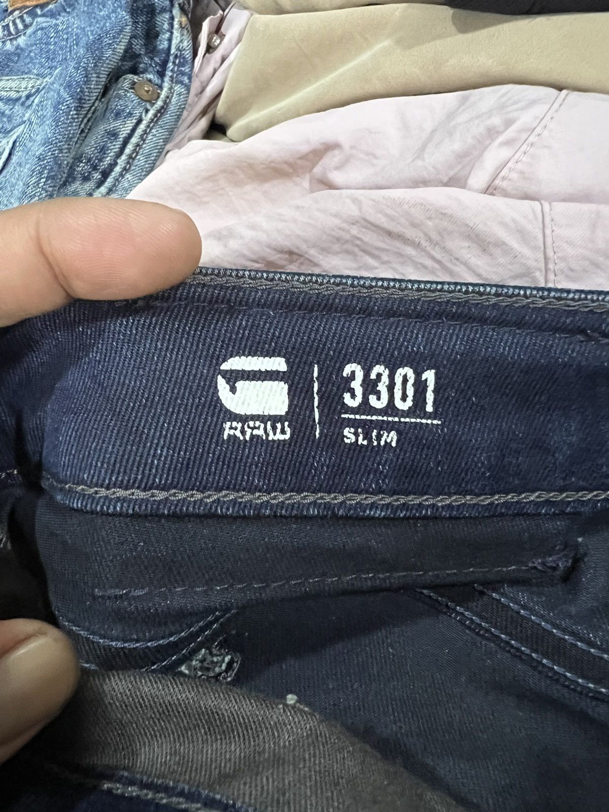 G-Star 🔥G Star Raw 3301 Slim Distressed Denim Size US 33 - 16 Thumbnail