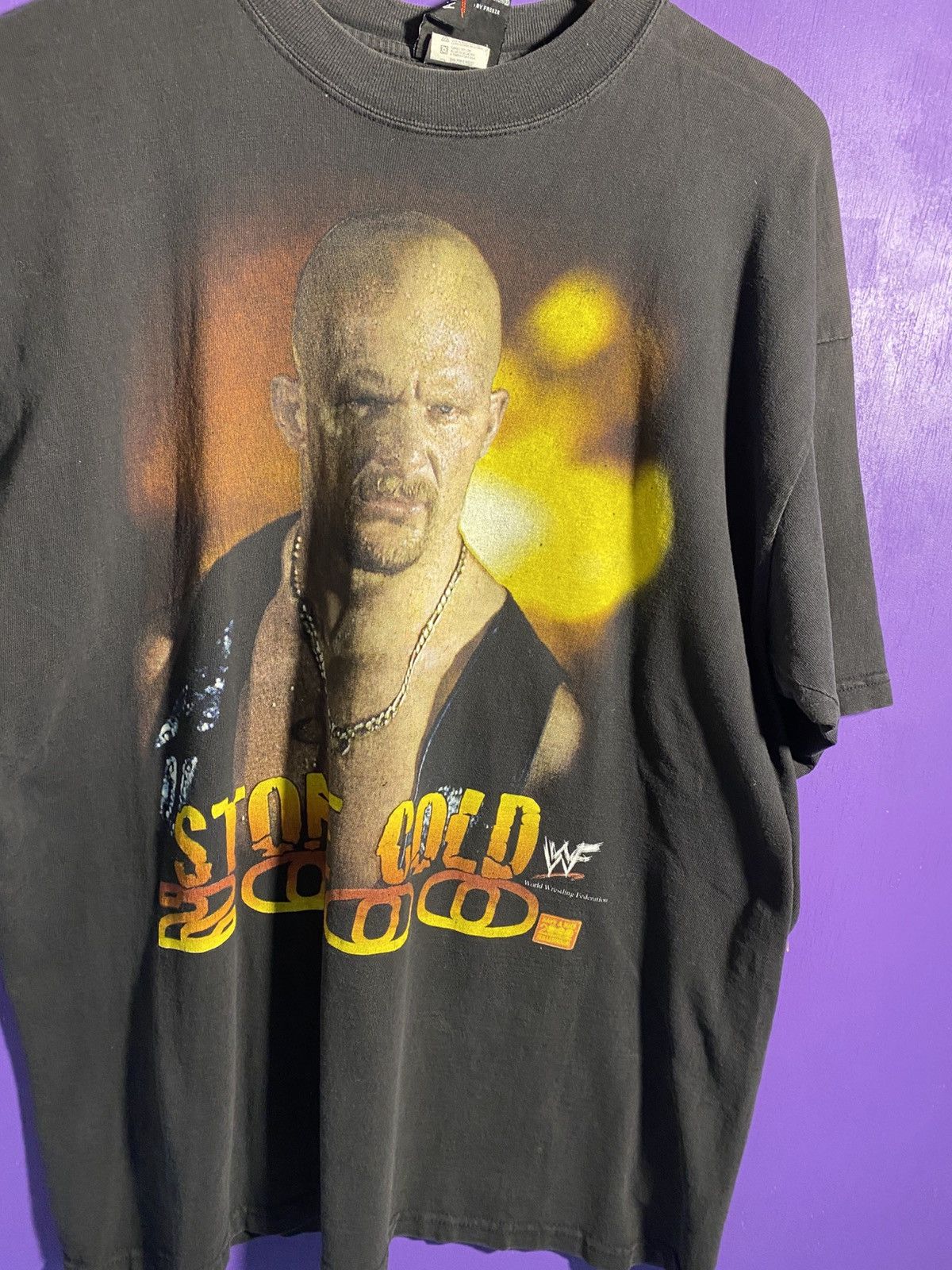 WWF Vintage 2000 WWF Stone cold faded t-shirt Size US XL / EU 56 / 4 - 3 Thumbnail