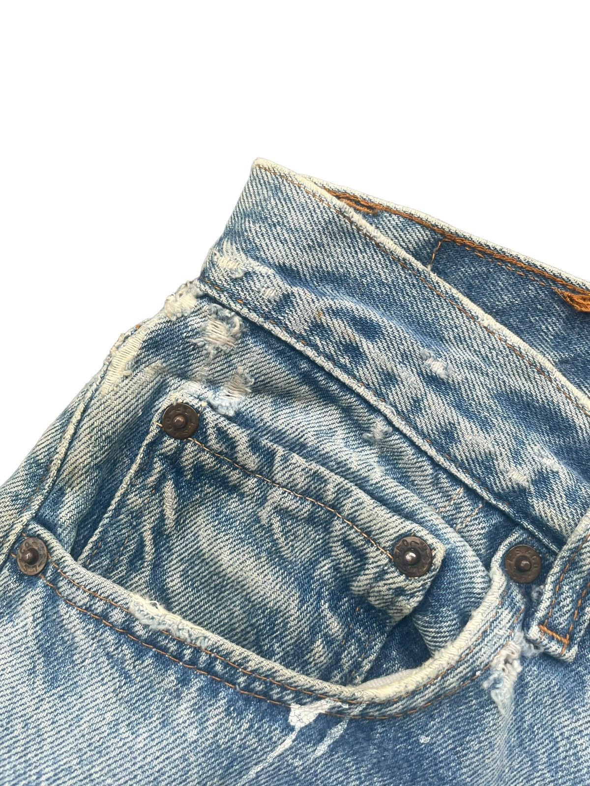 Levi's Vintage 80’s Levis 501 e Usa Distresed Denim Size US 29 - 6 Thumbnail