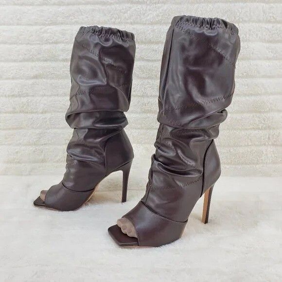 Other Victoria Brown Square toe Mid Calf Adjustable Slouch Scrunch Size US 10 / IT 40 - 4 Thumbnail