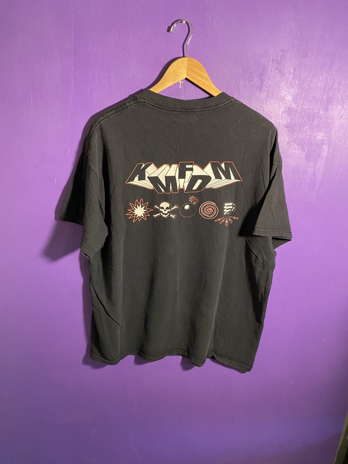 Band Tees Vintage 90s KMFDM anime style faded band tee Size US XL / EU 56 / 4 - 2 Thumbnail