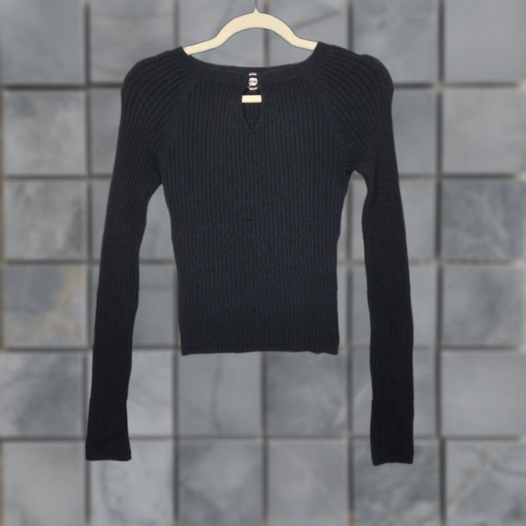 Energie VINTAGE Energie T-Shirt Women M Black Fairy Whimsy Goth Emo Y2K Ribbed Long Sleeve NWT Size M / US 6-8 / IT 42-44 - 1 Thumbnail