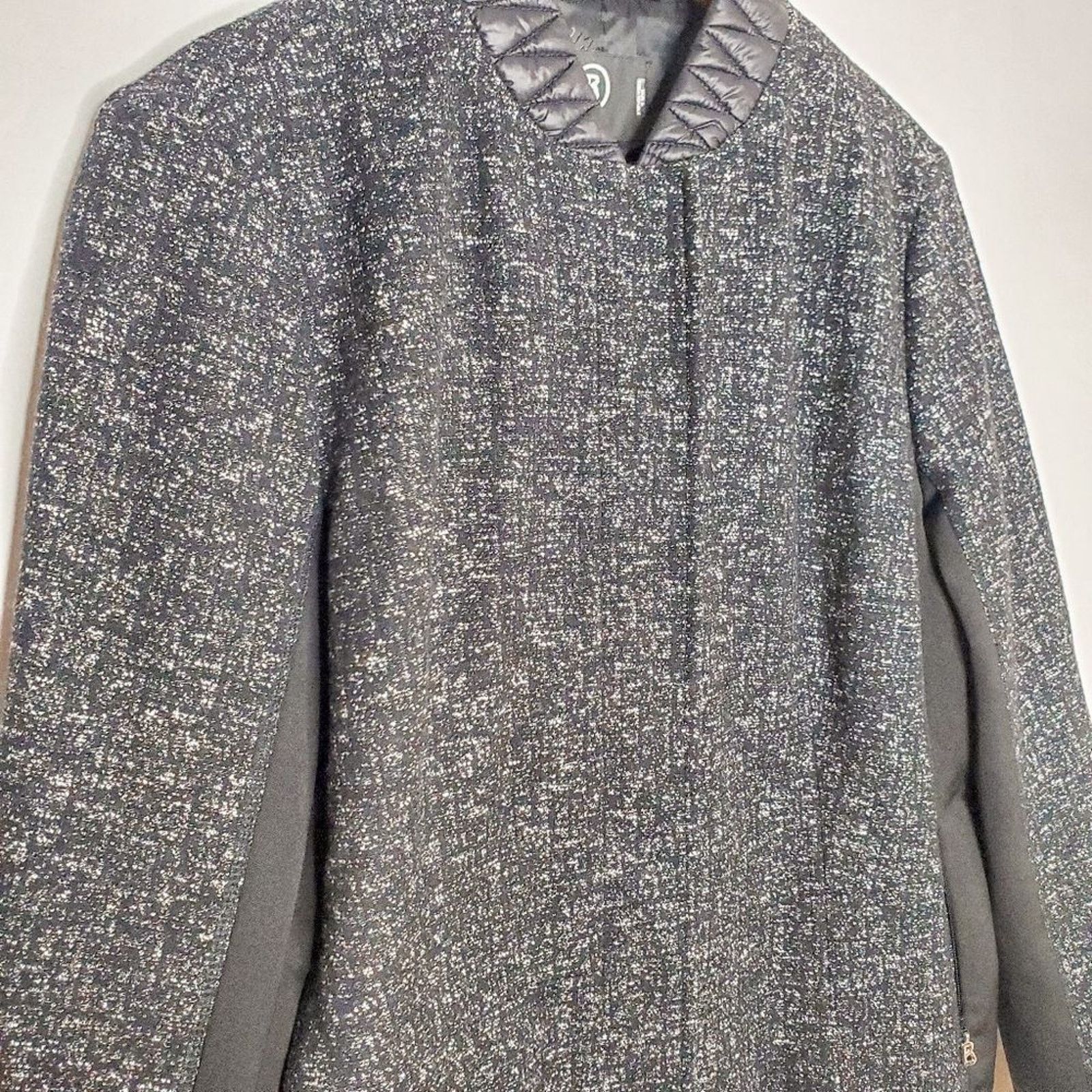 Bogner Bogner Laurette Black White Zip Up Wool Sleek Jacket Size 12 Size XL / US 12-14 / IT 48-50 - 2 Thumbnail