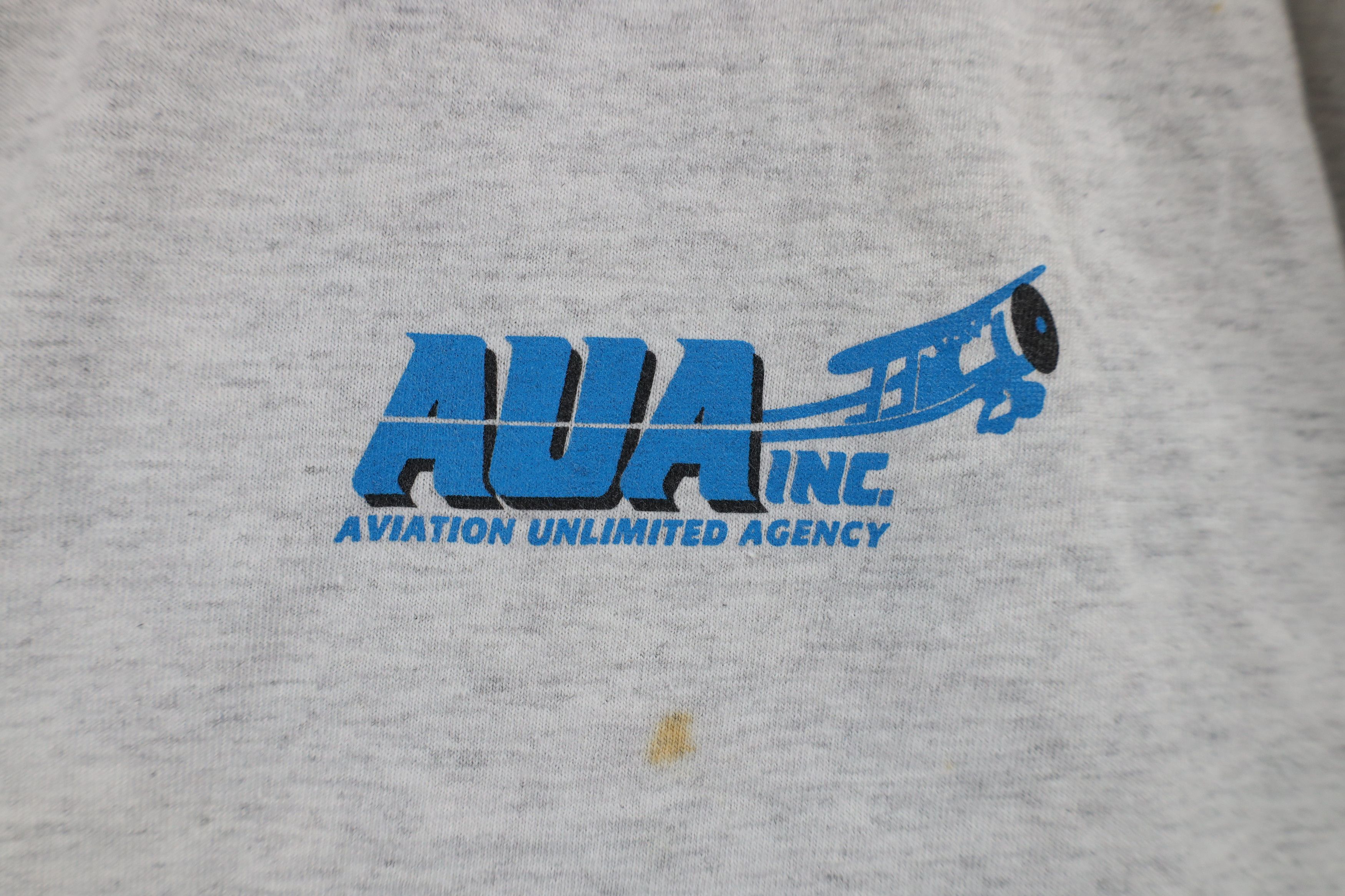 Vintage Vintage 90s AUA Inc Aviation Unlimited Agency T-Shirt Gray Size US XL / EU 56 / 4 - 4 Thumbnail