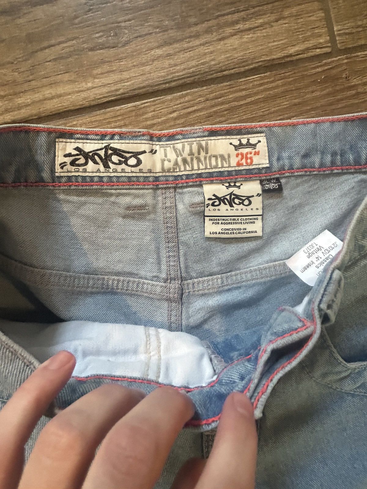 JNCO Vintage JNCOs 101 TWIN CANNON BAGGY DENIM SHORTS Size US 30 / EU 46 - 4 Thumbnail