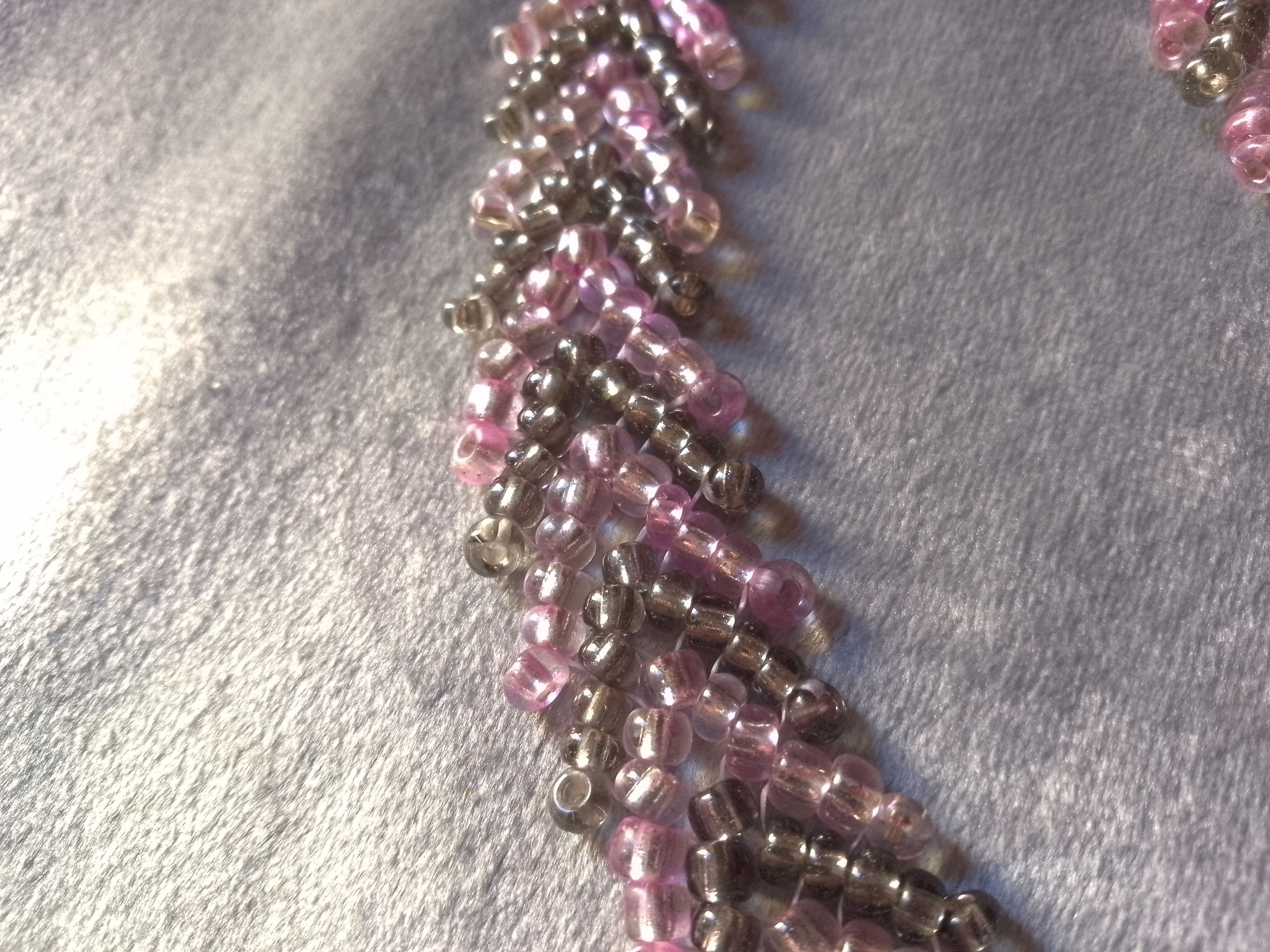 Handmade Necklace. Braided Metallic green/Pink Earrings Elegant Size ONE SIZE - 8 Thumbnail