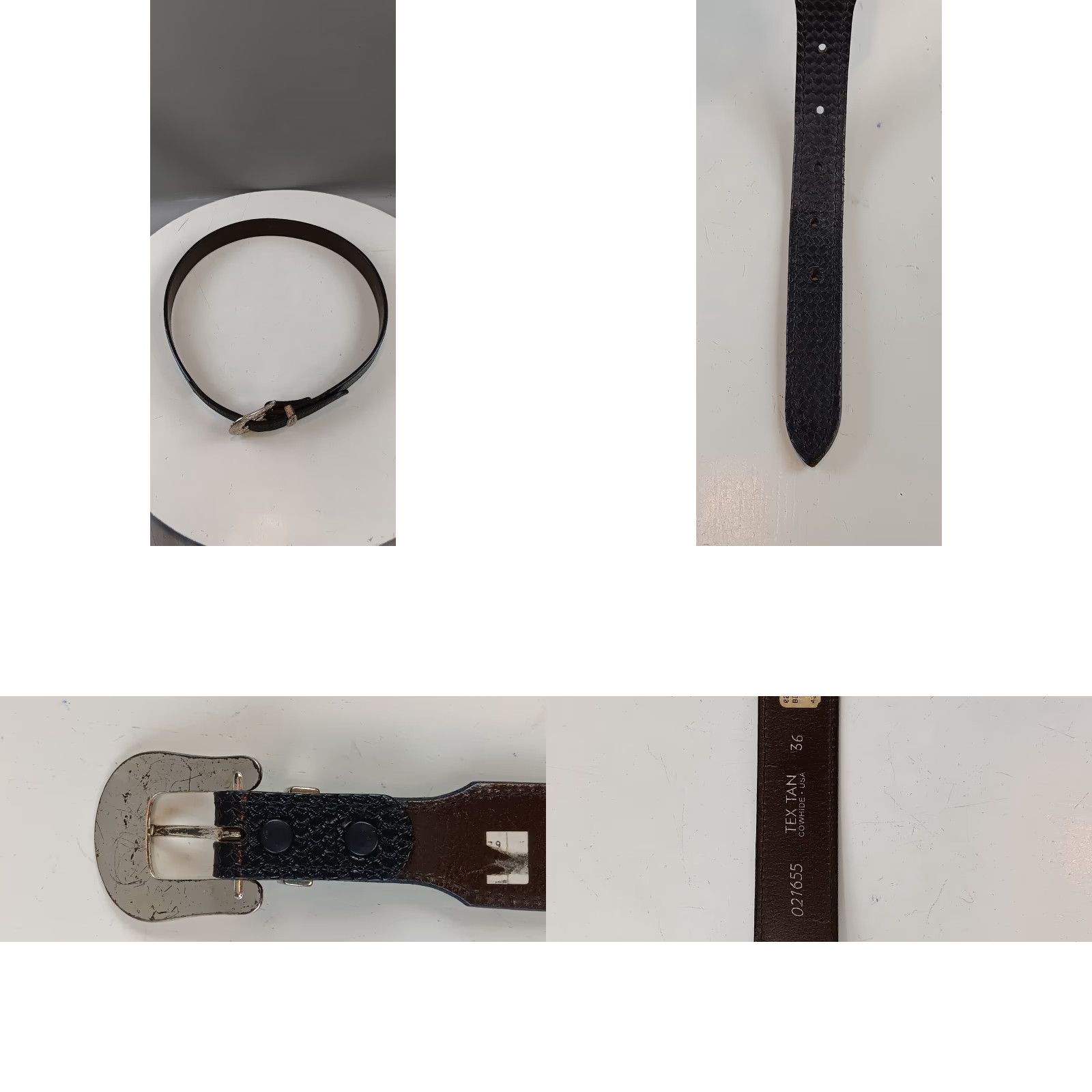 Vintage VINTAGE Tex Tan Belt Unisex 36 Black Genuine Cowhide Leather 021655 Good Condition Size 36 - 8 Thumbnail