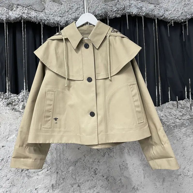 Dior Dior Khaki Cotton Embroidered Jacket 0089 Size ONE SIZE - 1 Thumbnail