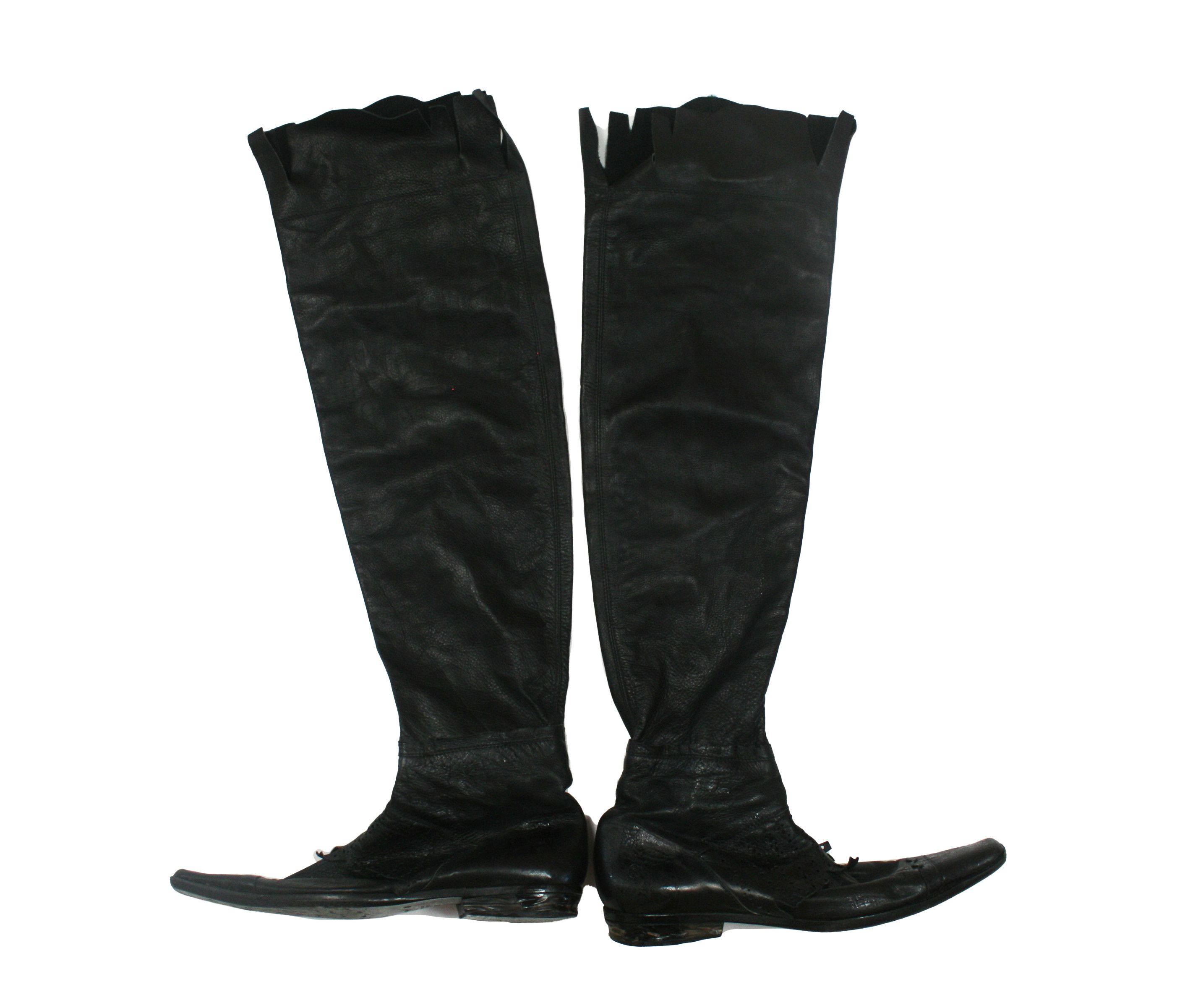 Marsell Square Toe Avant-Garde Leather High Boots Size US 9 / IT 39 - 1 Thumbnail