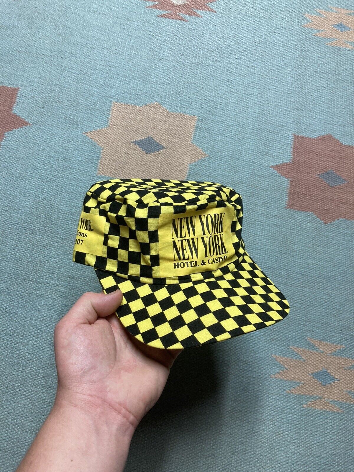 Vintage VTG hat New York New York casino & hotel checkered Las Vegas Size ONE SIZE - 1 Thumbnail