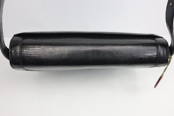 Yves Saint Laurent Yves Saint Laurent Black Y Logo Lizard Embossed Leather Size ONE SIZE - 12 Thumbnail