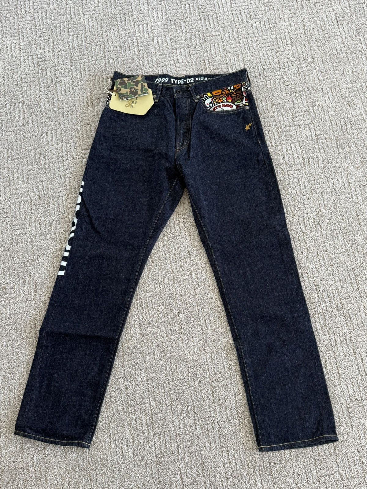 Bape Bape Denim Jeans Babymilos Size US 30 / EU 46 - 2 Thumbnail