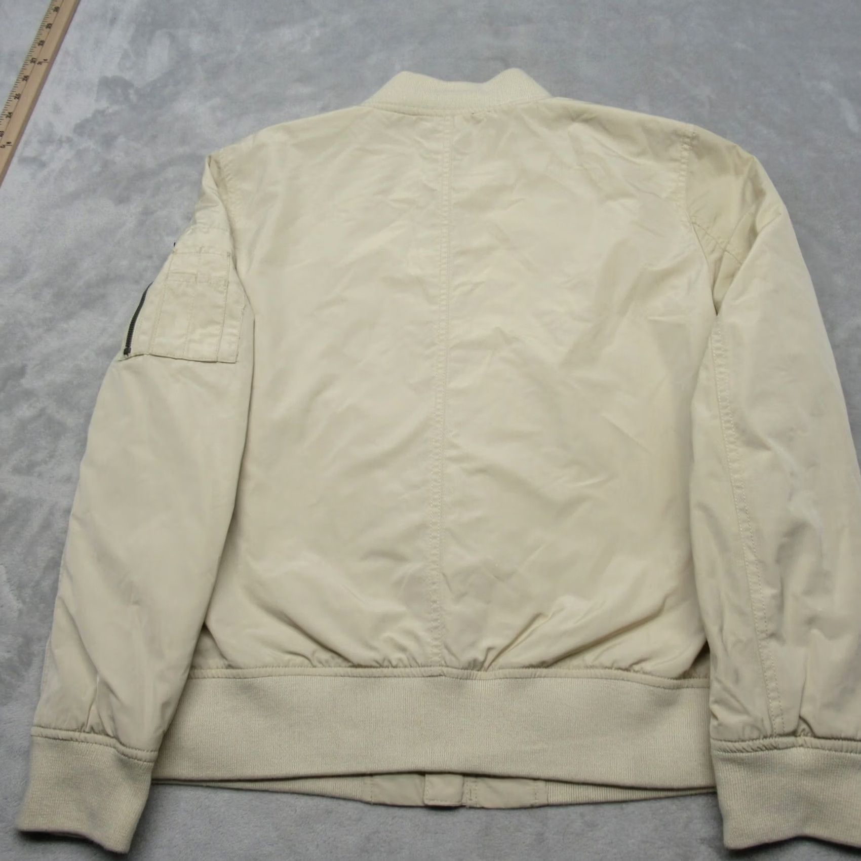 Levi's Levi's Jacket Mens XL Cream Full Zip Bomber Pockets Lined Wool? Polyester (adjusted to original words only; but answer requires just rearranged title) Size US XL / EU 56 / 4 - 2 Thumbnail