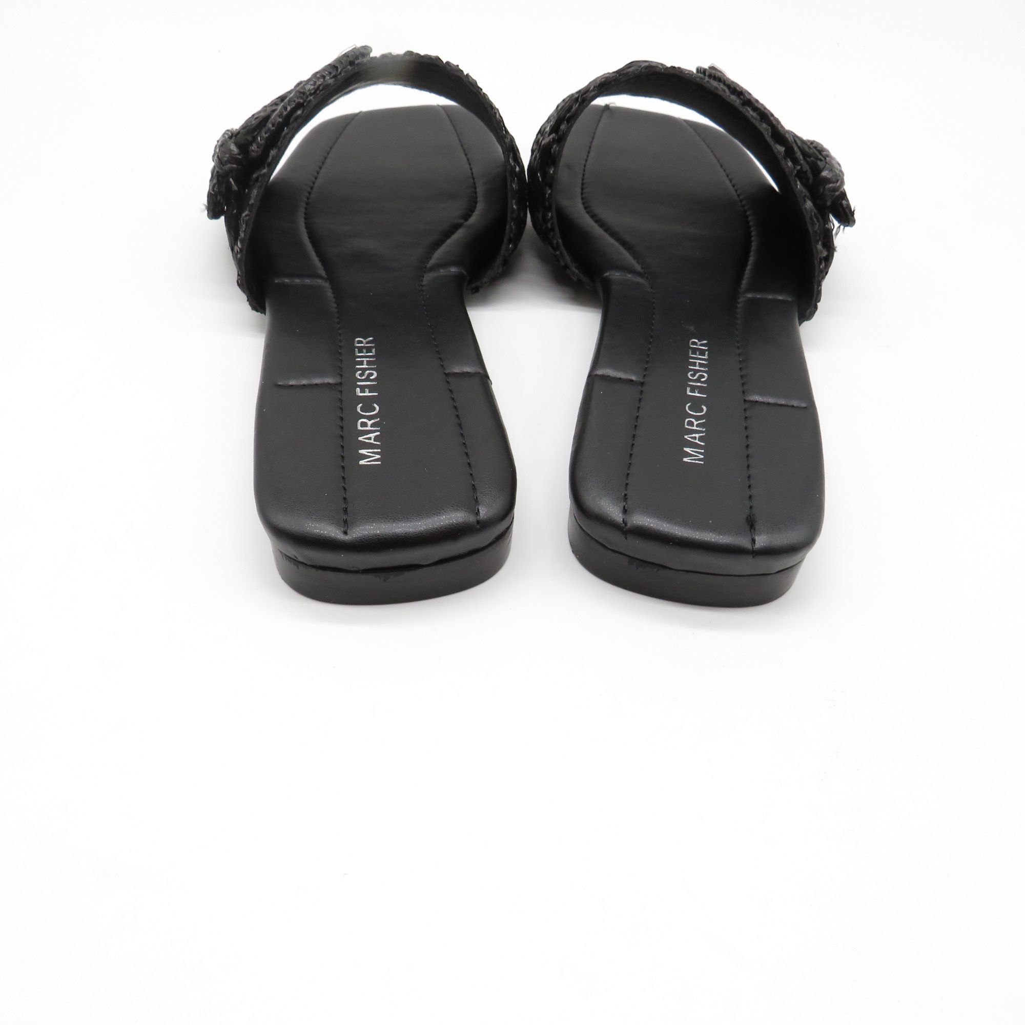 Marc Fisher Marc Fisher Womens Black Loree Raffia Buckle Slide Sandals 5 Size US 5.5 / IT 35.5 - 6 Thumbnail