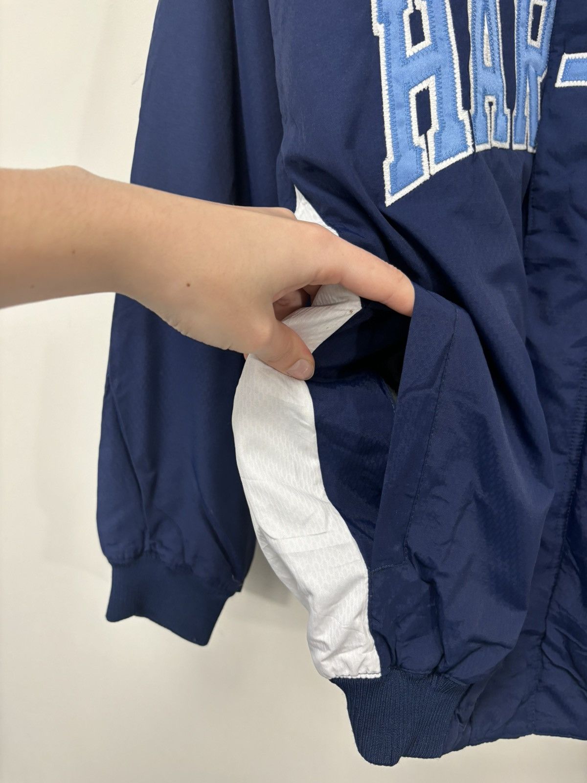 Russell Athletic Vintage Russell Athletic Big Logo Blue Nylon Bomber Jacket Size US S / EU 44-46 / 1 - 7 Thumbnail