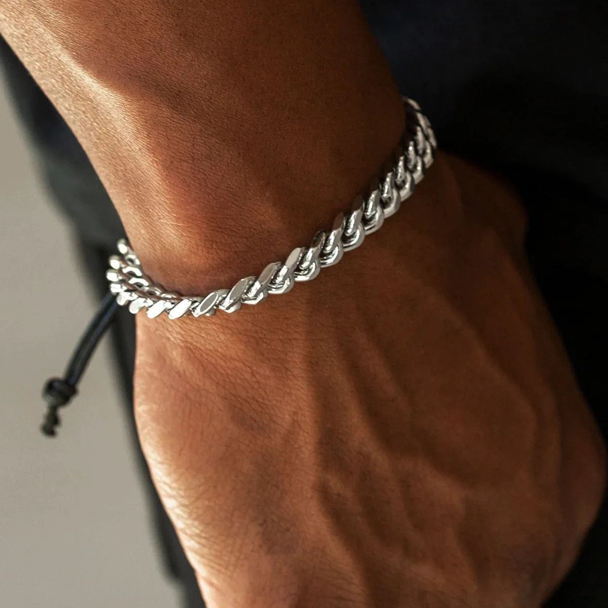 Jewelry Cuban Chain Bracelet Retro Wax Size ONE SIZE - 1 Thumbnail