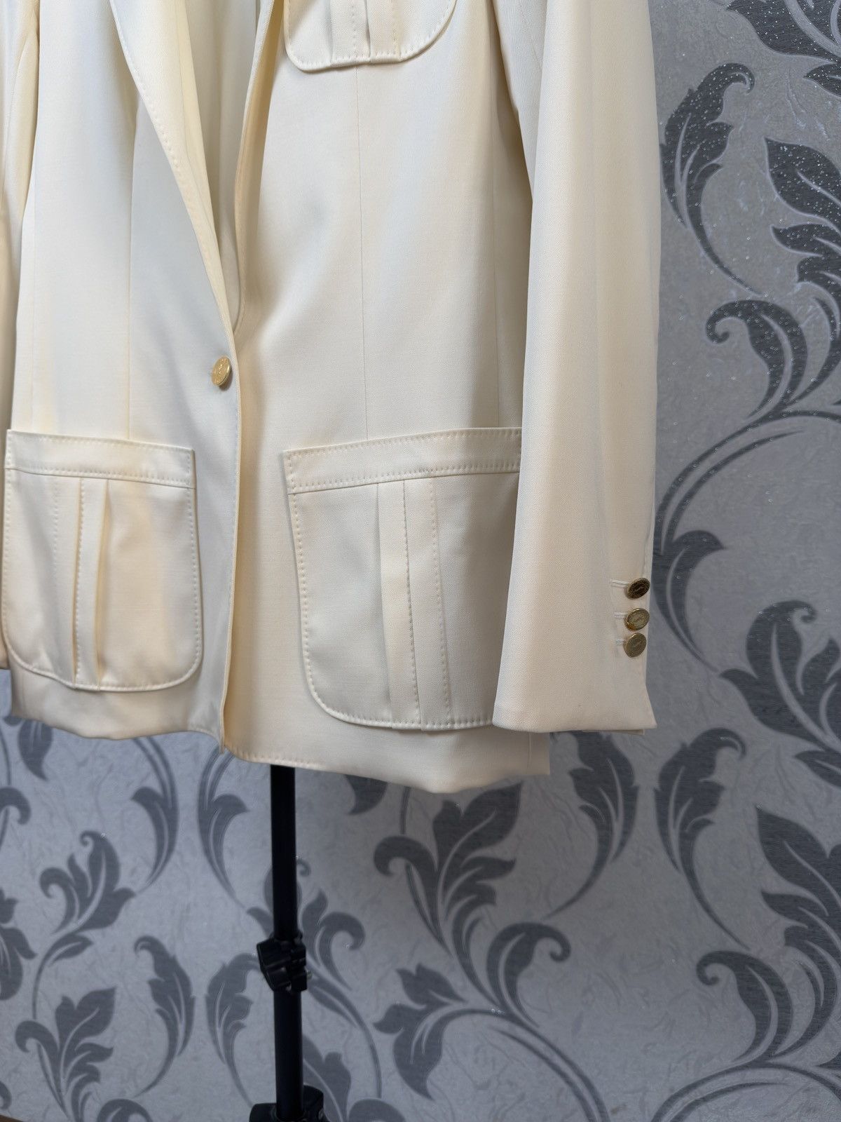 Yves Saint Laurent YVES SAINT LAURENT RIVE GAUCHE BEIGE BLAZER JACKET LANA WOOL Size M / US 6-8 / IT 42-44 - 11 Thumbnail