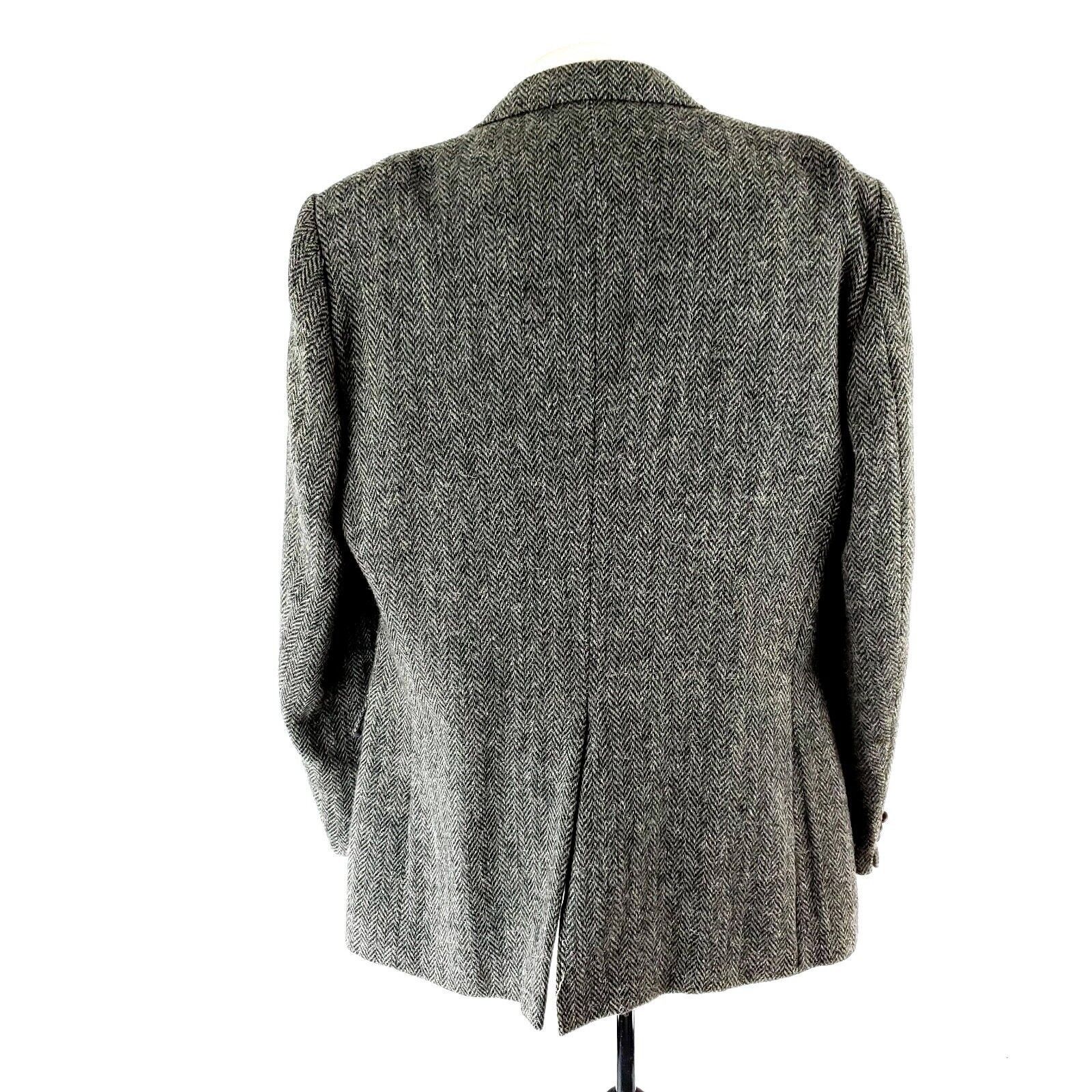 Vintage Cambridge Classics Tweed Wool 2 Leather Button Sport Coat 42 Size 42L - 6 Thumbnail