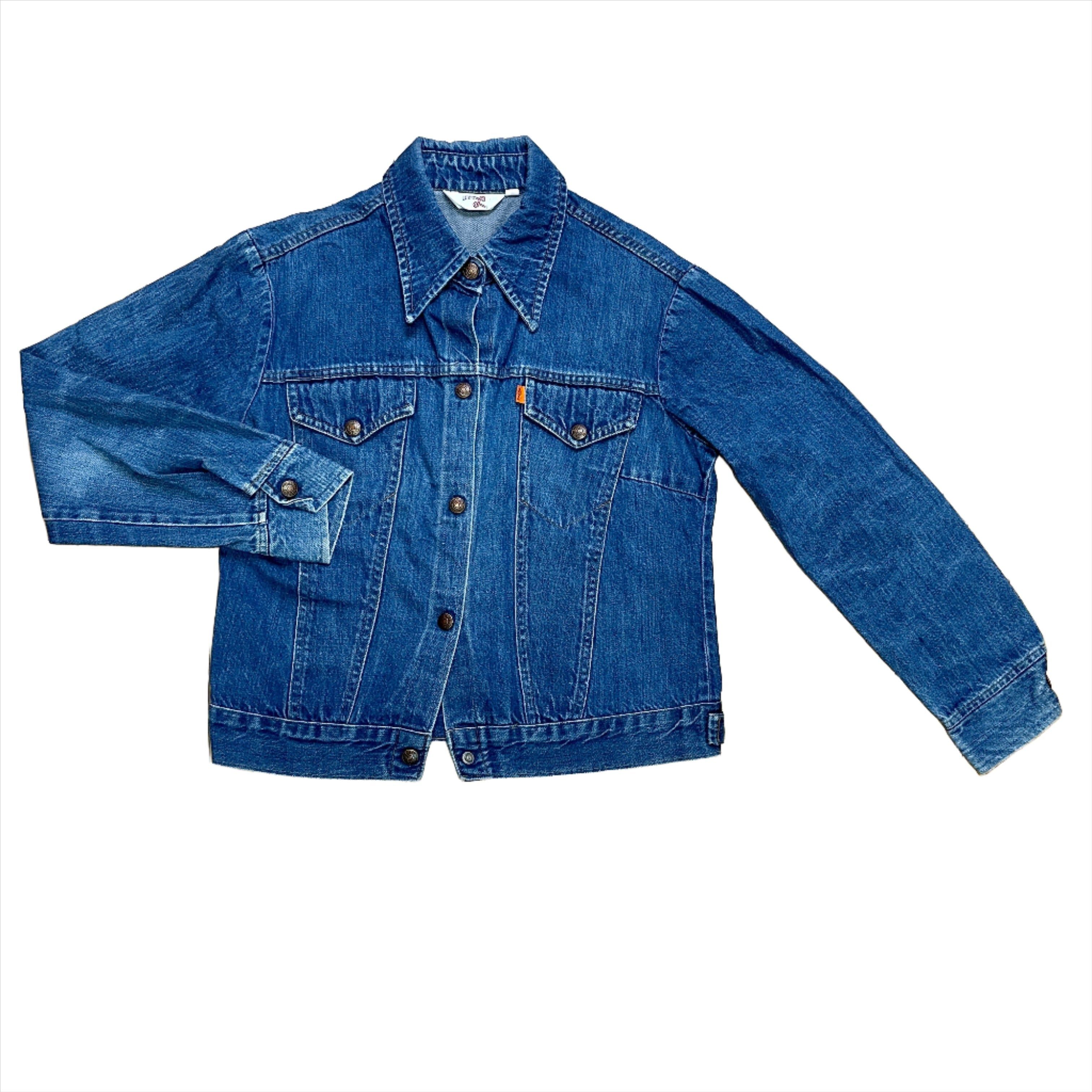 Levi's Outstanding Vintage 60s/70s Levi's for Gals Orange Tab Fitted Denim Jacket Size S/Youth L Size S / US 4 / IT 40 - 1 Thumbnail