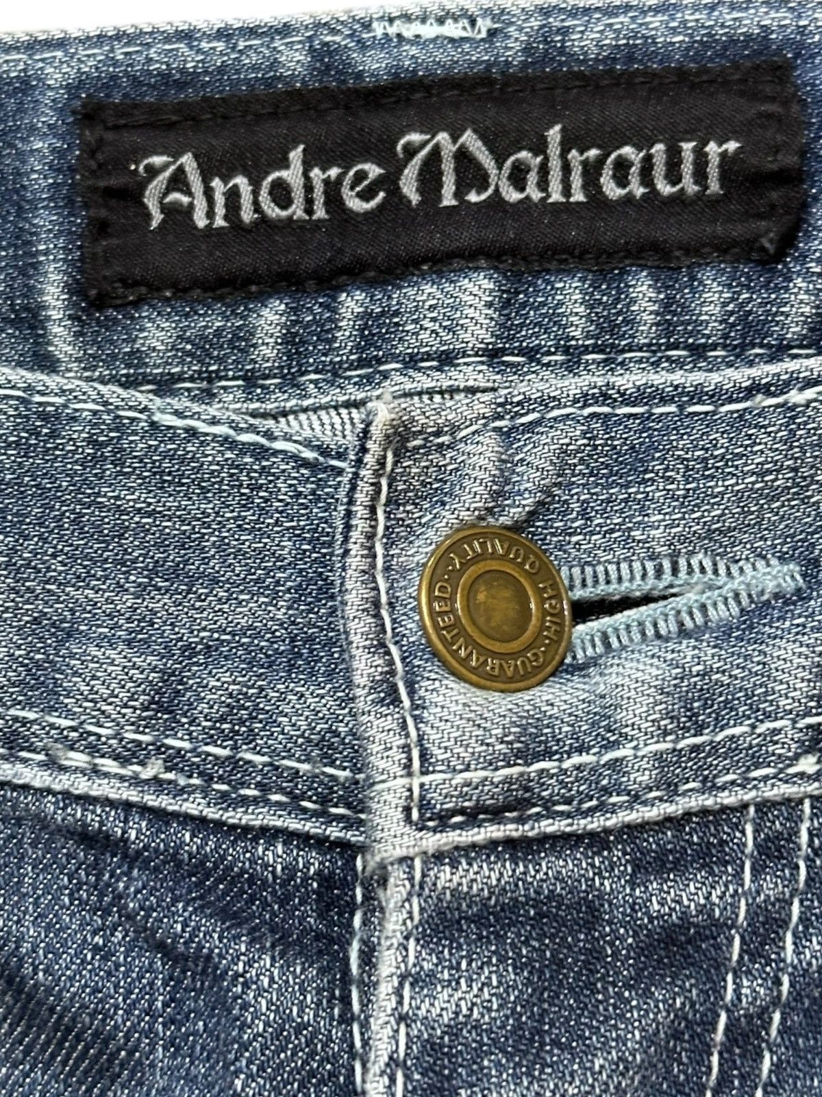 Los Angeles Apparel Vintage Andre Malraur Faded Whiskers Grunge Denim Size US 32 / EU 48 - 8 Thumbnail