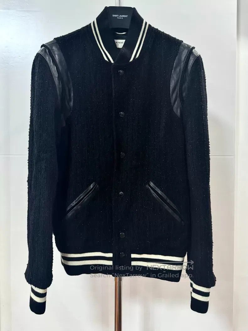Saint Laurent Paris Saint Laurent Paris Black Patchwork Baseball Jacket i Size US S / EU 44-46 / 1 - 1 Thumbnail