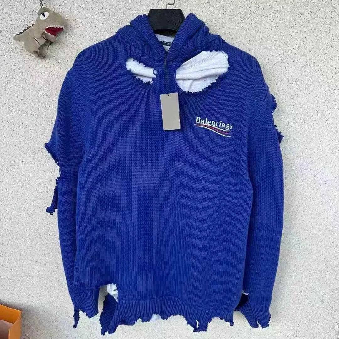 Balenciaga Balenciaga Distressed Layered Coke Sweater Size XS / US 0-2 / IT 36-38 - 1 Thumbnail