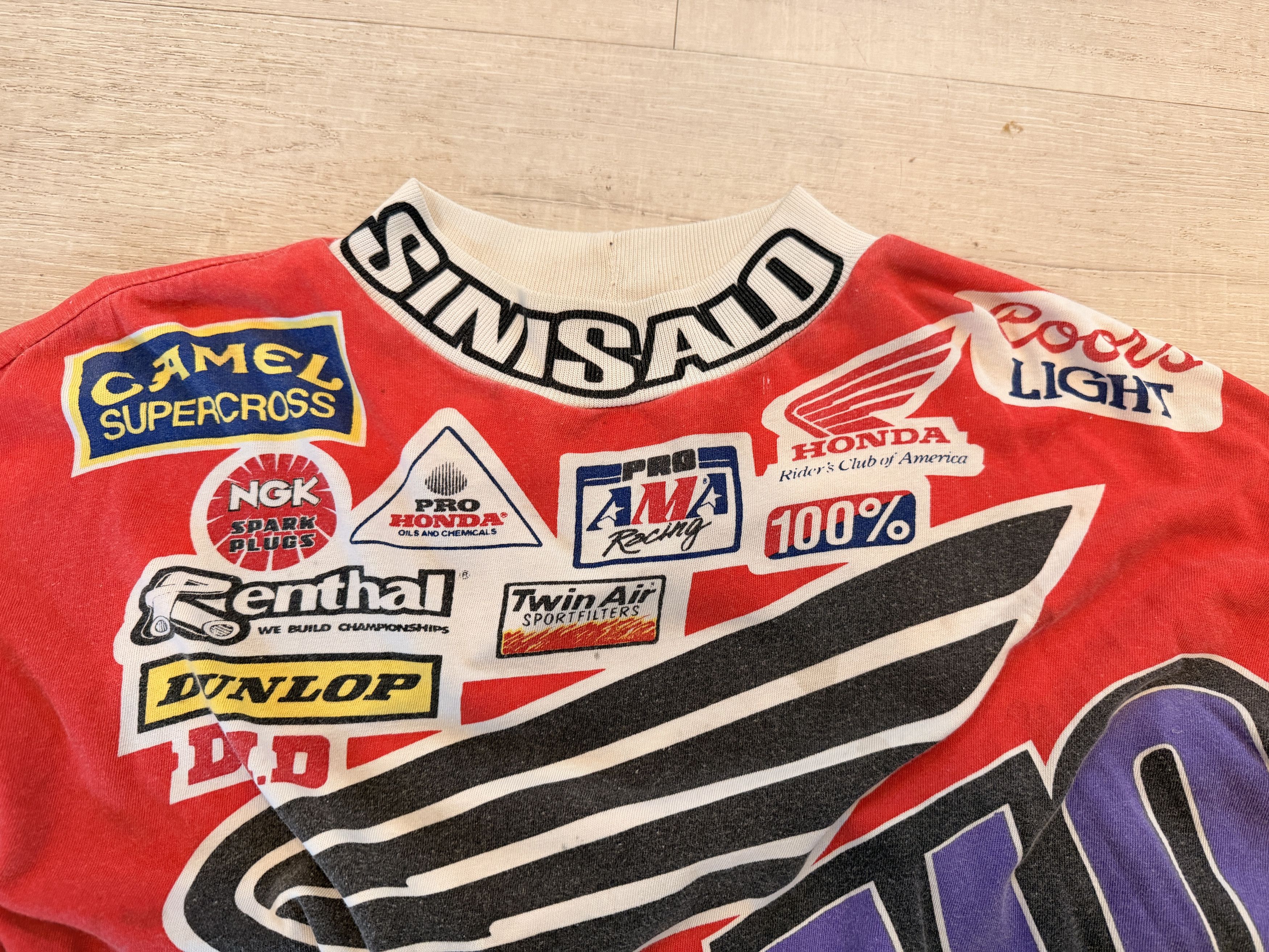 Honda Vintage 90's Honda Racing Sinasalo Moto Jersey Size US XL / EU 56 / 4 - 3 Thumbnail