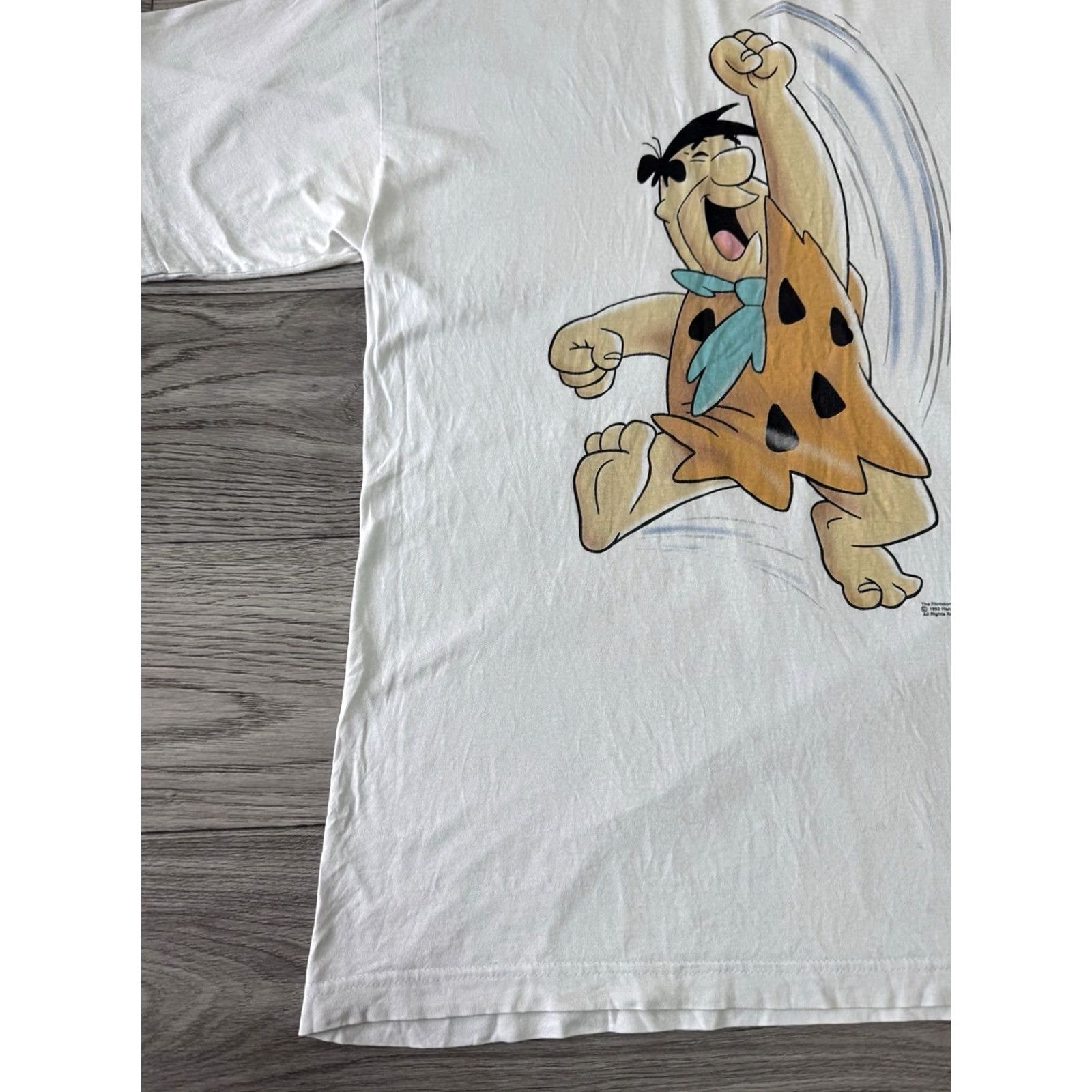 FRED VINTAGE The Flintstones T-Shirt XL White Fred Flintstone 1993 Mens Shirt Size US XL / EU 56 / 4 - 6 Thumbnail