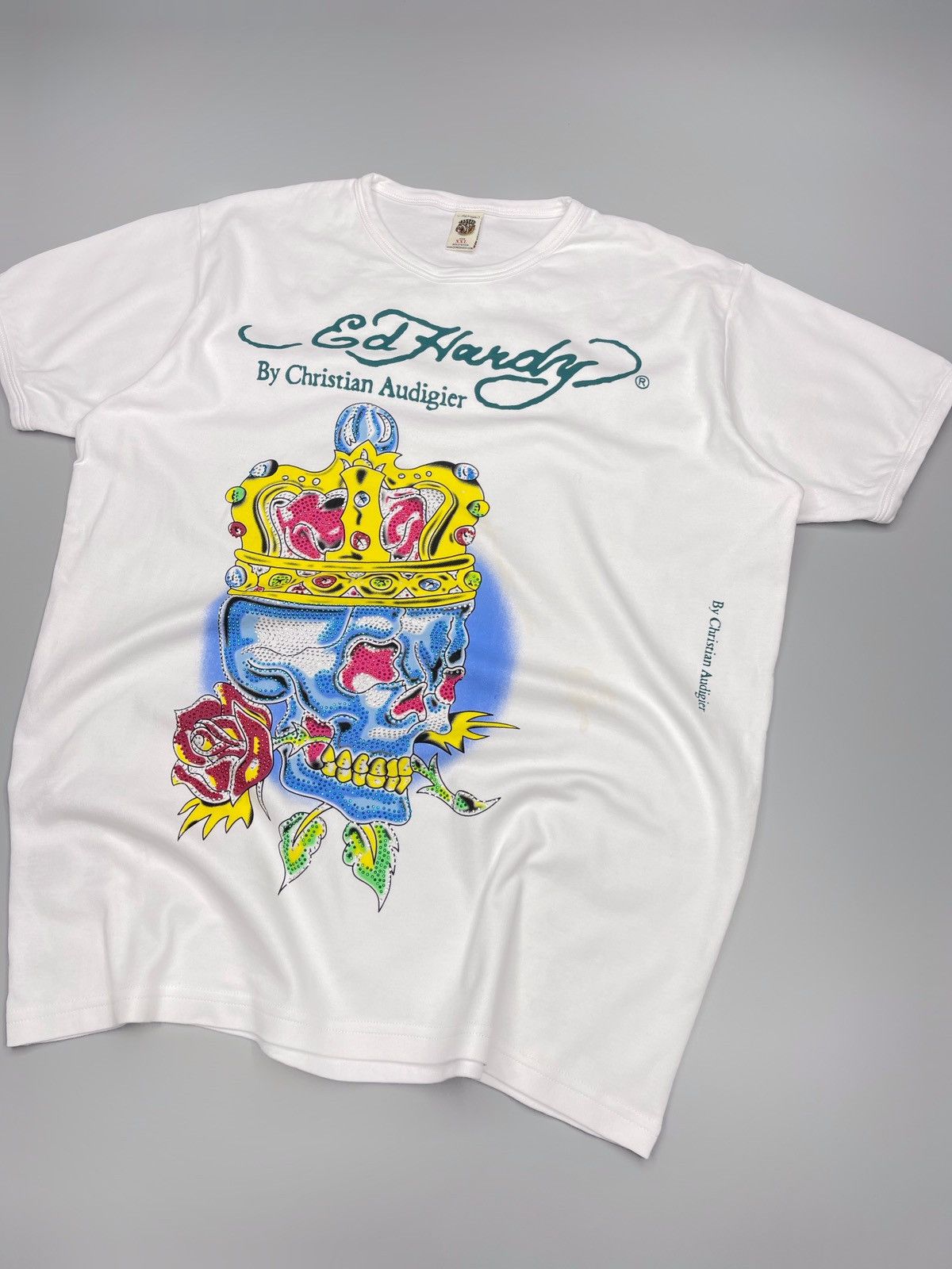 Ed Hardy × Vintage Vintage Y2k Ed hardy by Christian Audigier Skull Tee Size US XXL / EU 58 / 5 - 2 Thumbnail