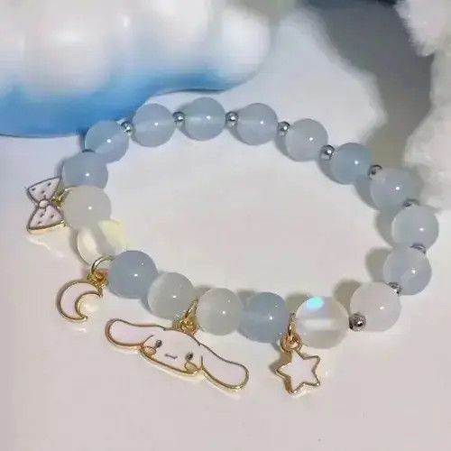 Other White Blue Elastic Rope Cinnamoroll Kuromi Cartoon Bracelets Size ONE SIZE - 1 Thumbnail