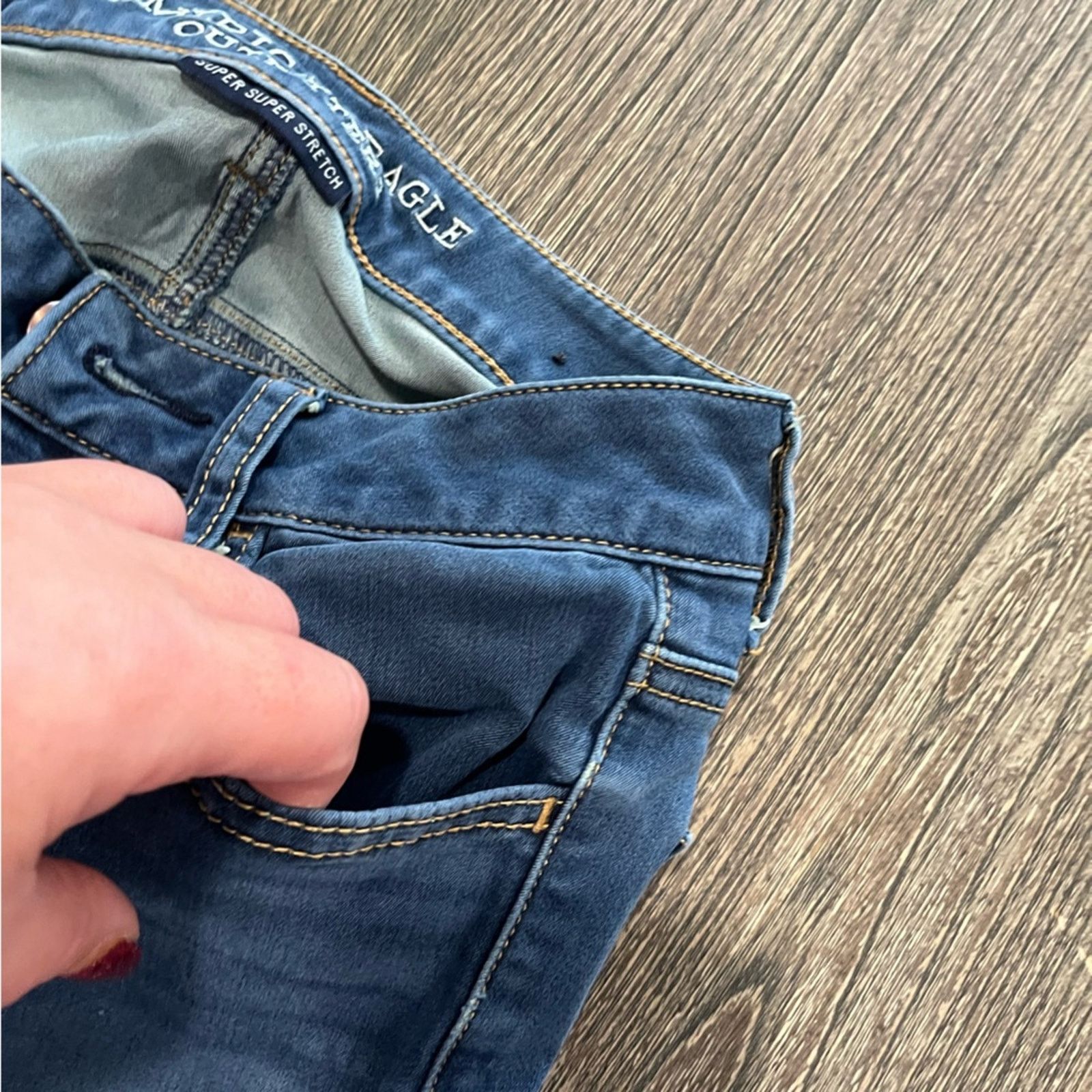 American Eagle Outfitters American Eagle Hi-Rise Jegging Jeans Super Stretch Size 2 Size 26" / US 2 / IT 38 - 4 Thumbnail