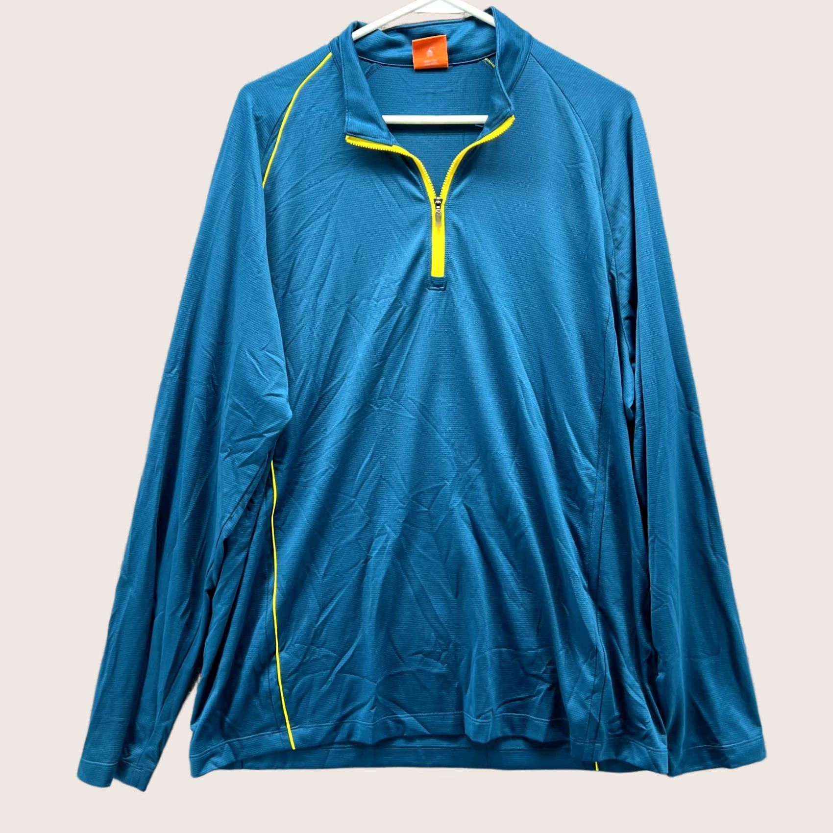 Puma PUMA Sweatshirt Mens XL Blue Quarter Zip Long Sleeve Pullover Athletic Tee Knit Mock Neck Logo Sweatshirt Pullover 1/4 Zip Sports Regular Fit Mens Size US XL / EU 56 / 4 - 1 Thumbnail