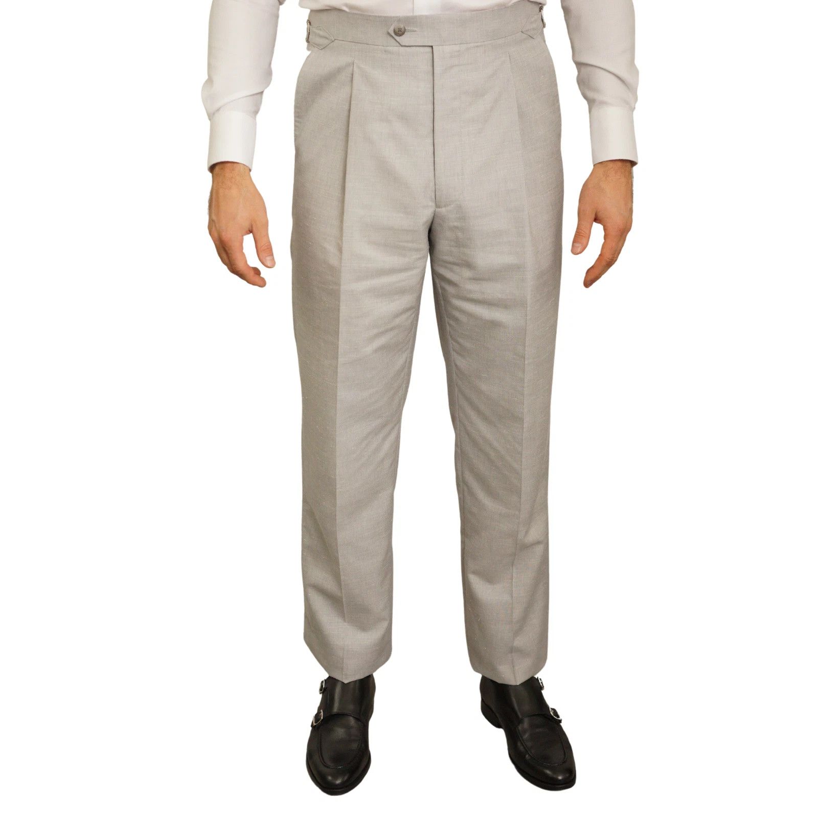 Suitsupply Men Suitsupply Suit Havana Jetted Mid Grey Wool & Linen US34 Size 34R - 7 Thumbnail