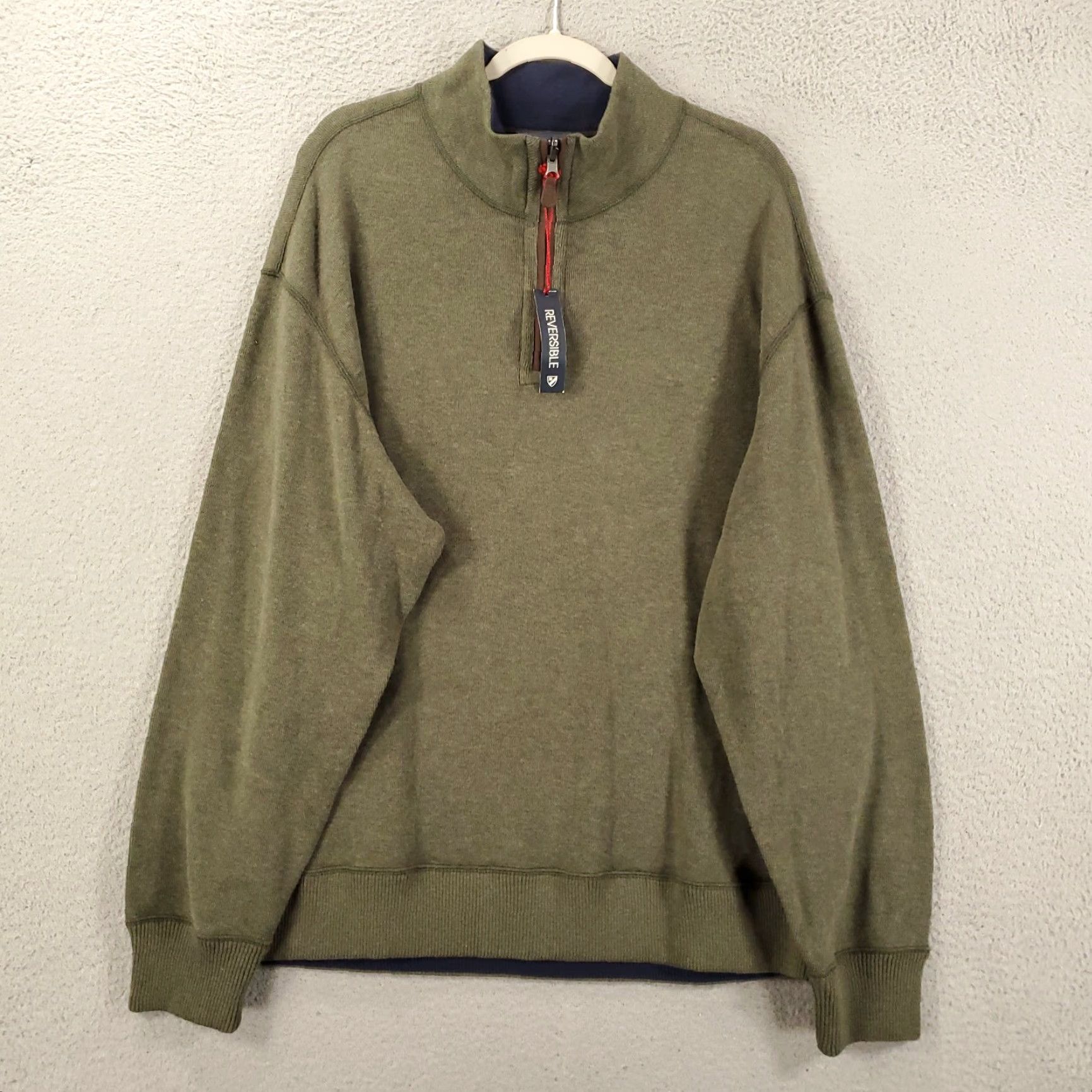Cremieux VINTAGE New Mens Sweater Big 2X Green Blue Reversible Elbow Pad 1/4 Zip 2XB Pullover NWT Size US XXL / EU 58 / 5 - 3 Thumbnail