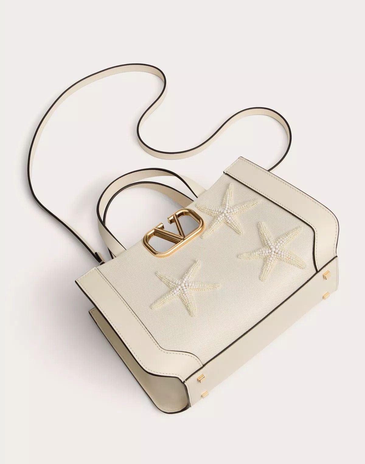 Valentino o1s1wg110625 Size: OS/Escape Small Raffia Hand Bag in White Size ONE SIZE - 5 Thumbnail